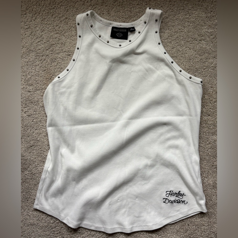 Harley-Davidson White Studded Tank Top